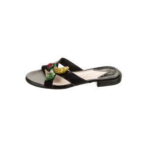 Altuzarra Leather Sequin Embellishments Slides Black - 37